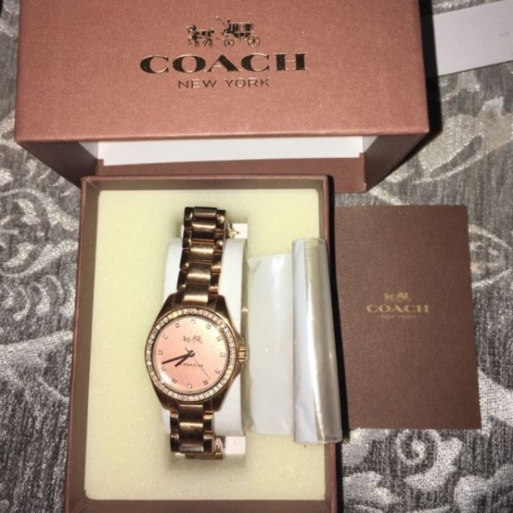Authentic rose gold Coach watch